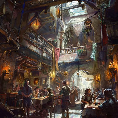 Tarven Fantasy Art, Medieval Tavern Art, Fantasy Shop Aesthetic, Fantasy Merchant Aesthetic, Tavern Aesthetic Medieval, Medieval Tavern Aesthetic, Tavern Fantasy Art, Fantasy Tavern Art, Fantasy Tavern Aesthetic