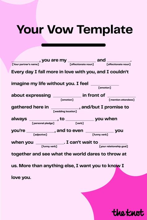 Free, Printable Wedding Vow Template to Personalize Your Own Vow Template, Vows Template, Vow Writing, Vow Inspiration, Writing Your Own Wedding Vows, Wedding Vows Template, Writing Wedding Vows, Love Vows, Writing Your Own Vows