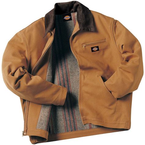 Dickies Mid-Weight Blanket-Lined Duck Jacket-Big & Tall Duck Blanket, Felled Seam, Duck Jacket, Brown Jacket, Line Jackets, Mens Outerwear, Looks Style, Water Repellent, Aesthetic Clothes