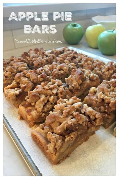 APPLE PIE BARS - Easier than apple pie!! These apple pie bars have an amazing short bread bottom crust and shortbread crumble topping, with a perfect apple filling in the middle. A new family favorite that we will be making for years to come. #ApplePie #Bars #Recipe #SweetLittleBluebird Dutch Apple Pie Bars, Apple Pie Bars Easy, Apple Pie Bars Recipe, Pie Bars Recipe, Dutch Apple Pie, Apple Pie Bars, Pie Bar Recipes, Best Apple Pie, Dutch Apple