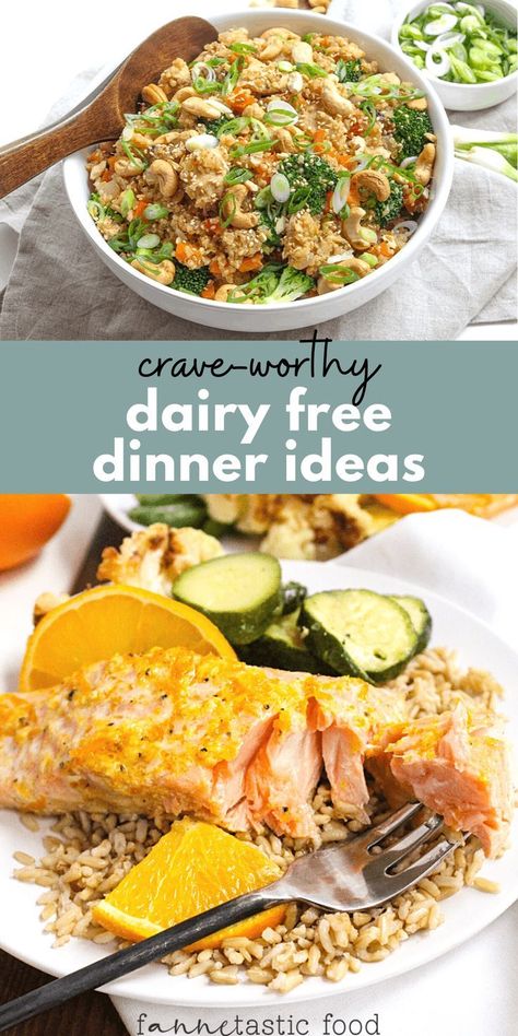 Whether you’re lactose intolerant or you just don’t have any cheese on hand, these dairy free meals are tasty dinner ideas everyone will love! From healthy soups and stir fry recipes to sheet pan dinners and skillet meals, these dinners are perfect for weeknights and weekends alike. Dairy Free Dinner Ideas, Dinner Recipes Dairy Free, Lactose Free Dinners, Recipes Dairy Free, Sheet Pan Meals, Dairy Free Recipes Dinner, Healthy Ground Beef, Lactose Free Recipes, Dairy Free Dinner