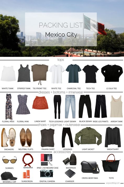 Outfits To Explore The City, Fall In Mexico Outfit, Travel Outfit Mexico City, What To Pack Mexico City, Week In Mexico Outfits, Mexico City Fall Fashion, Mexico City Outfits Winter, Mexico City Packing List Spring, Mexico City Trip Outfits