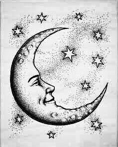 Man in the moon Tattoo Sonne, Tattoos Infinity, Crescent Moon Tattoo, Star Coloring Pages, Couple Drawing, Sun And Moon Drawings, Drawing Eyes, Tattoos Skull, Drawing Faces