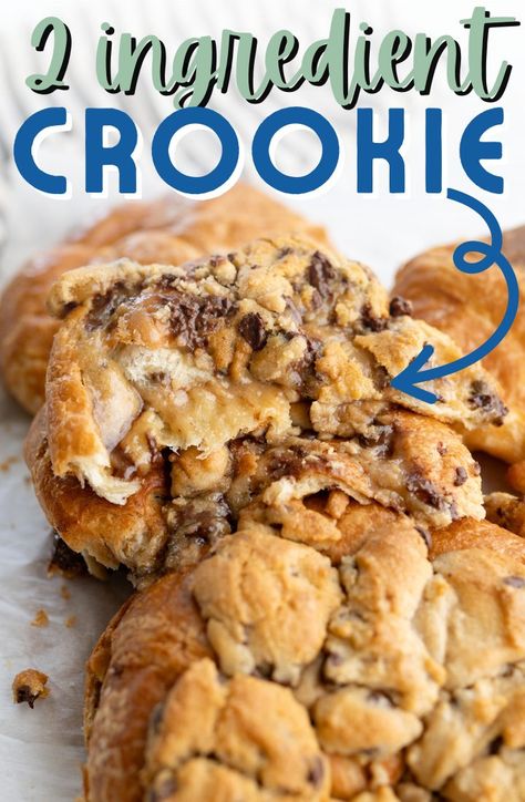 TikTok Crookie Recipe Premade Cookie Dough Ideas, Premade Cookie Dough Recipes, Cookie Croissant Recipe, Cookie Crescent, Croissant Cookie Recipe, Croissant Stuffed, Cookie Croissant, Soft Sugar Cookie Recipe, Refrigerated Cookie Dough