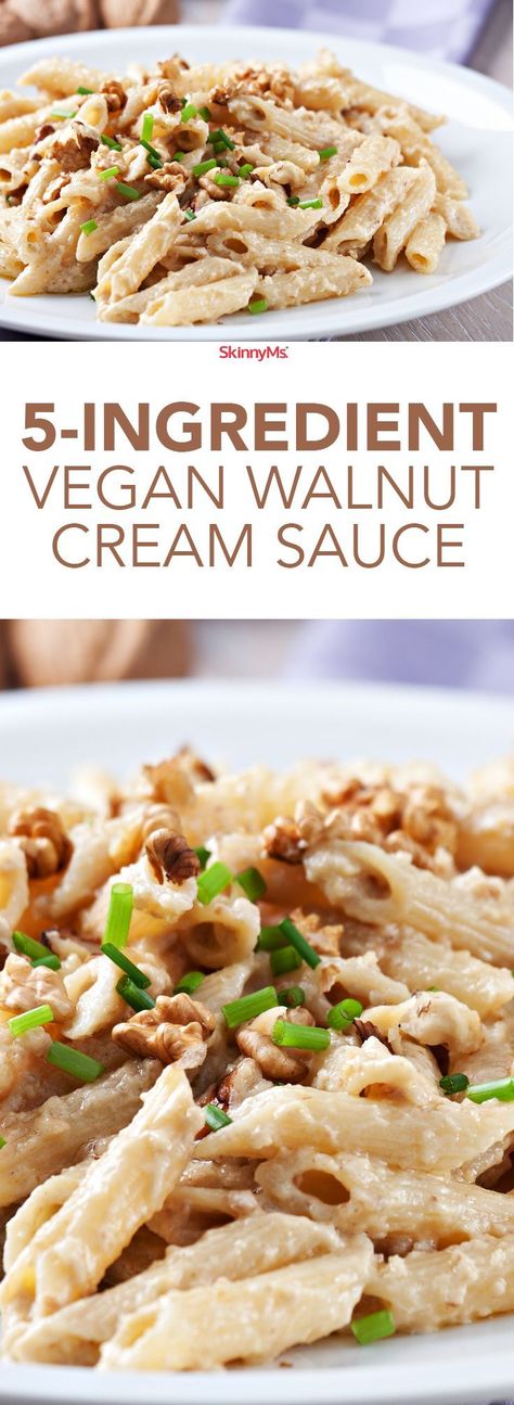 Walnut Pasta Sauce, Walnut Pasta, Walnut Cream, Walnut Sauce, Cream Sauce Recipes, Healthy Plant Based Recipes, Vegan Sauces, Best Vegan Recipes, 5 Ingredient