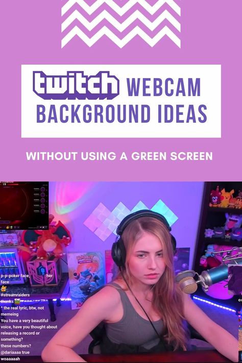 Ideas from real Twitch streamers on setting up a beautiful Twitch webcam background scene that looks as good or better than any green screen. Tumblr, Twitch Stream Backdrop, Small Streamer Setup, Streaming Backdrop Ideas, Stream Background Room, Streaming Room Background Ideas, Twitch Background Ideas, Streaming Studio Design, Bedroom Streaming Setup