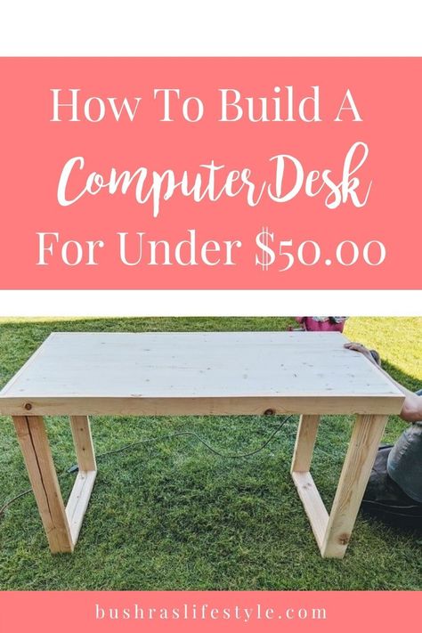 Outside Desk, Build Your Own Desk Diy, Diy Small Computer Desk, Diy Home Office Desk How To Build, Diy Computer Desk Gaming, Diy Wooden Computer Desk, Build Computer Desk, Diy Desk Table Top, Diy Desk Easy