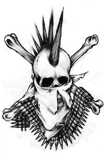 Punk Skull Tattoo Punk Skull Tattoo, Punk Rock Tattoos, Punk Tattoo Ideas, Apocalypse Tattoo, Punk Tattoos, Punk Drawing, Punk Tattoo, Skull Girl Tattoo, Rock Tattoo