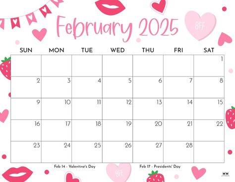 Find a calendar perfect for the month of love by choosing from 107 different February 2025 monthly calendars. Print from home. 100% FREE! Febuary Calander 2024, February 2025 Calendar, May 2025 Calendar, 2025 Printable Calendar Free, Feb Calendar, Journal Book Design, Free Monthly Calendar, Free Printable Calendar Templates, Happy Planner Printables