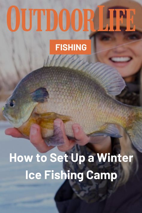 You don't need a to tow a camper or fishing shack onto the ice to take advantage of winter fishing. Here's how to set up an ice fishing camp. Ice Fishing Hacks, Ice Fishing Camping, Wild Caught Fish Recipes, Ice Fishing Photography, Ice Fishing Diy, Ice Fishing Shelter, Ice Fishing Shack, Fishing Shack, Winter Fishing