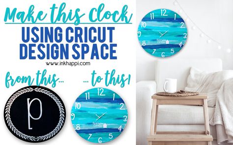 I made a custom clock using Cricut Design Space and you can too! Big Clocks, Welcome To My Home, Big Clock, Using Cricut, Custom Clocks, My Home Office, The Pines, You're Invited, Cricut Design Space