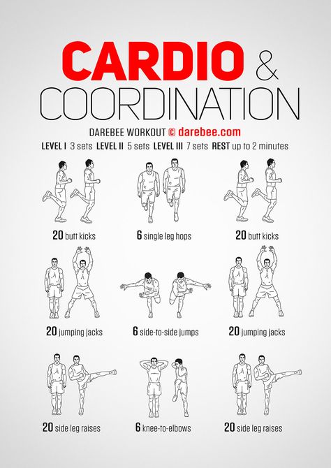 Cardio &amp; Coordination Workout Trening Sztuk Walki, Getting In Shape, Short Workouts, Cardio Workout At Home, Endurance Workout, Workout Cardio, Cardio Training, Ab Workout At Home, At Home Workout Plan