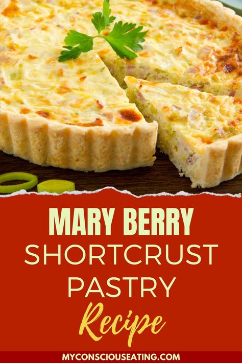 Crafting Mary Berry's Shortcrust Pastry has honed my pie-making skills to perfection. The buttery, flaky texture is what sets this recipe apart. Always keep your ingredients cold for that perfect crumbly finish! #MaryBerryShortcrustPastry #LeonBistro #BakingTips Mary Berry Trifle, Shortcrust Pastry Recipe, Potato Pasties, Mary Berry Desserts, Mary Berry Recipes Baking, Mary Berry Recipes, Mary Berry Cakes, Mary Berry Cooks, Paul Hollywood Recipes