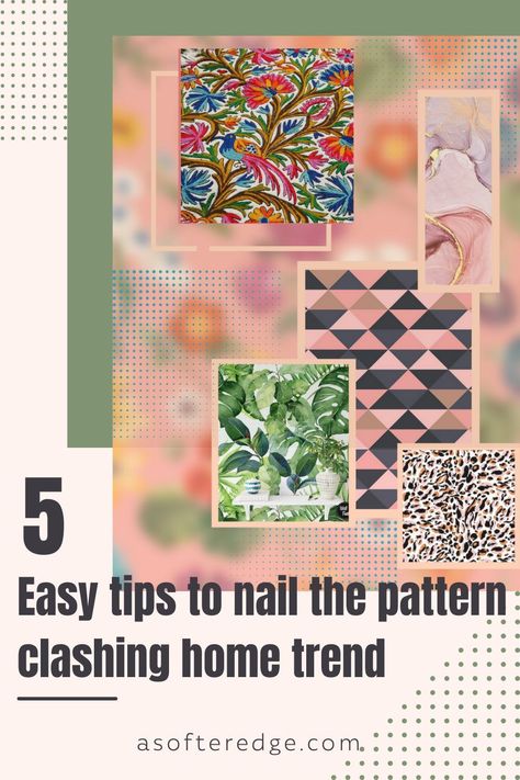 Do you love the maximalist interior look but have no idea how to make it work in your home? Here are a few tips to help you master the pattern clashing trend and add some maximalism in your home. Read the article to learn more. #patternlovers #patternsclashing #maximalisthome #maxilmalisthomedecor #colourfulhome Pattern Clash Interiors, Interior Design Masters, Statement Lamp, Floral Chair, Maximalist Interior, Animal Prints Pattern, Floral Cushions, Tropical Wallpaper, Trendy Home Decor