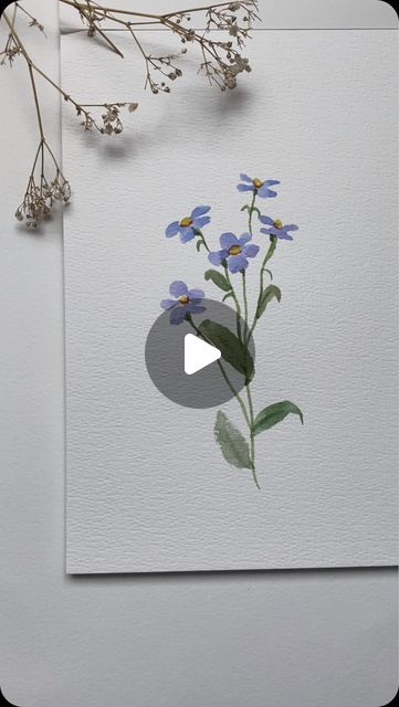 Rashmi Thodkar on Instagram: "I love using a filbert brush for dainty ditsy flowers 🤗 Here’s an easy way to paint “forget me nots” using one 🤗💙💜 Happy Thursday 🤗💜💙  #forgetmenots #watercolortutorial #watercolorsketchbook #easytutorial #easypainting #watercolorflowers" Forget Me Not Painting, Watercolor Sketchbook, Pastel Flowers, Happy Thursday, Watercolour Tutorials, Easy Tutorial, Childrens Art, Easy Paintings, Watercolour Painting