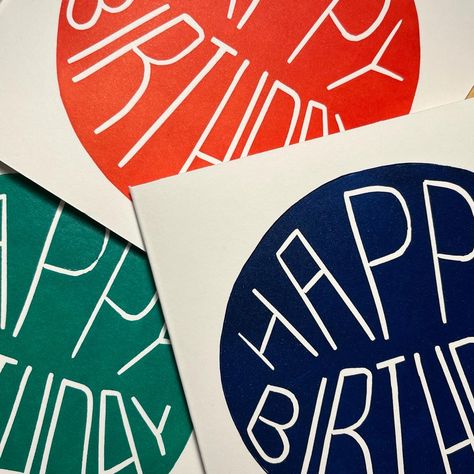 Happy Birthday lino cut cards available in “Deep Red”, “Prussian Blue” and “Light Green”. Card and envelope. #card #birthdaycard #handmade #handmadebirthdaycard #lino #linoprint #linkcutprint #linoprintcard #etsy #buycard #sale #art #artprint Handmade Birthday Cards, Artsy Ideas, Lino Cut, Envelope Card, Prussian Blue, Card And Envelope, Wood Cut, Art Idea, Linocut