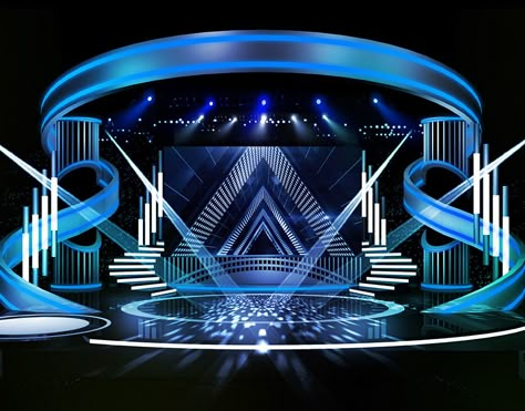 Awards Stage Set Design, Music Concert Stage Design, Geometric Stage Design, Cool Stage Design, Virtual Stage Design, Concert Background Stage, Stage Concert Design, Concert Stage Set Design, Stage Ideas Concert