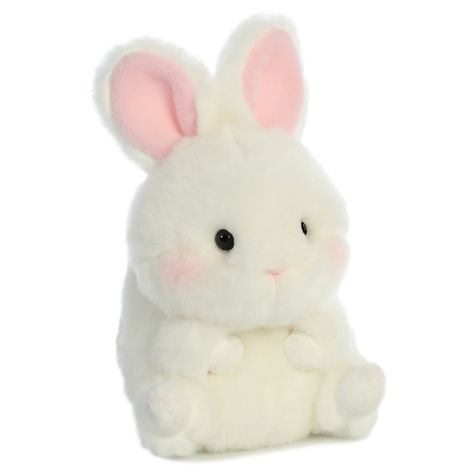 Rolly Pets are round, fun-sized animal pals designed to be plumped up with cuteness at a small size point. Bunbun Bunny is a precious white rabbit plush with pink in its perked-up ears. With Rolly Pets small size, you can carry your bunny plush with you on every journey ahead as your perfect animal partner. Kawaii Plushies, Bunny Plush, Cute Stuffed Animals, 귀여운 동물, Cute Bunny, Soft Toy, Plush Toys, Cute Icons, Stuffed Animal