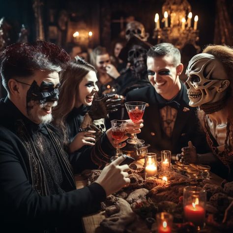 Adult Halloween Party Ideas: Spooky and Fun Ways to Celebrate - Oh La De Masquerade Pictures Ideas, Spooky Masquerade Party, Halloween Bonfire Party, Spooky Masquerade, Adult Halloween Party Ideas, Halloween Masquerade Party, Bonfire Party, Halloween Party Ideas, Adult Halloween Party