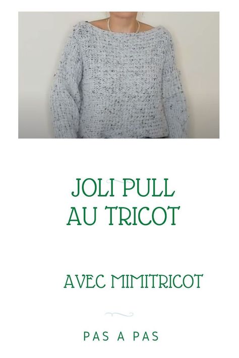 Pull à encolure arrondie, facile niveau débutant , manches longues Science, Couture, Knitting, Crochet