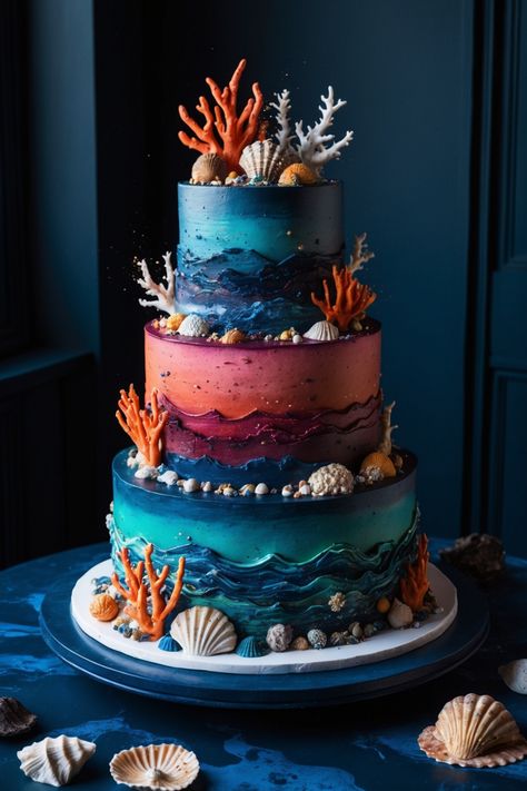 Get ready to make waves at your next celebration with these 18 delightful mermaid cake ideas! Perfect for birthdays, parties, or any underwater theme, these cakes capture the enchanting beauty of the ocean. Think vibrant colors, shimmering decorations, and creative designs that spark joy. From simple frosting techniques to elaborate cake toppers, you’ll find inspiration for an ocean-themed treat that everyone will love Ocean Theme Bday Cake, Ocean Cake Decorating Ideas, Brittany Aesthetic, Ocean Cake Ideas, Cool Cake Ideas, Underwater Birthday Cake, Underwater Birthday Party, Ocean Theme Cake, Mermaid Cake Ideas