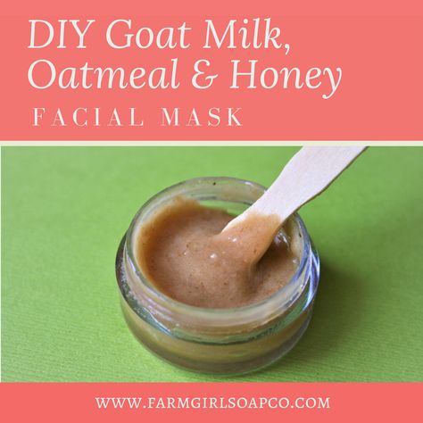 Make your own all natural goat milk, oatmeal, and honey facial mask. Oatmeal Facial Mask | Goat Milk for the Skin | Goat Milk Facial Mask | DIY Facial Masks | DIY Skin Care Oatmeal Facial Mask, Honey Facial Mask, Mask For Glowing Skin, Recipe Oatmeal, Diy Oatmeal, Goat Milk Recipes, Honey Facial, Diy Facial Mask, Homemade Facial Mask