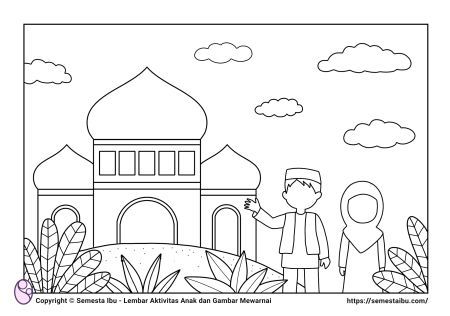 Mewarnai Tk, Poster Ramadhan, Muslim Kids Activities, Family Coloring Pages, Ramadan Kids, Holiday Cartoon, Easy Love Drawings, Kitty Coloring, Hello Kitty Coloring