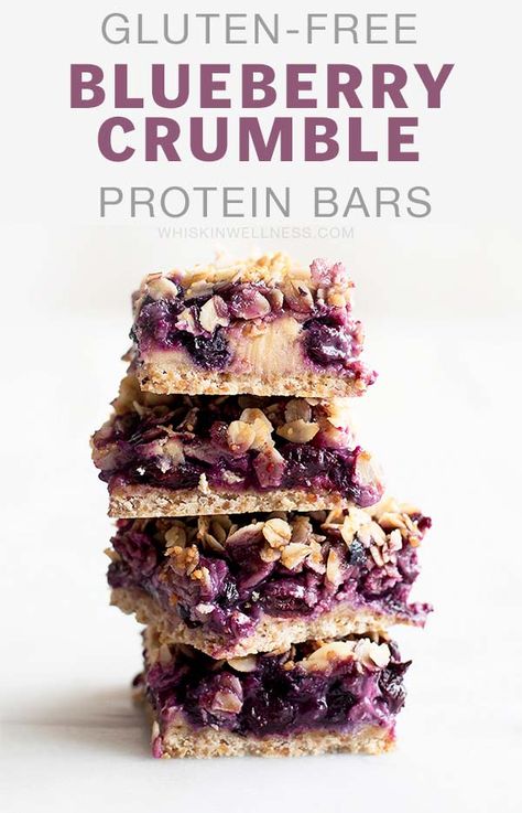 Blueberry Crumble Bars, Protein Fruit, Blueberry Oat, Protein Bars Homemade, Healthy Protein Snacks, Protein Bar Recipes, Protein Treats, Blueberry Crumble, Protein Powder Recipes