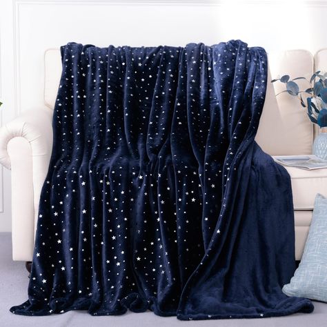 PRICES MAY VARY. ⭐️Premium Fleece Blanket: The star blanket is made from 100% high-quality polyester fibre. Bring extra soft and comfort for an afternoon nap with 280 GSM Fleece, tightly stitching edges and strong seams make your warm blanket more durable. ⭐️Versatile Usage Scenarios: Our lightwight and warmth blanket is suitable for ALL-SEASON. Use while reading, watching TV, reading or sleeping. Four sizes are available to meet the requirements of different scenarios. Perfect for Indoor and ou Blue Throw Blanket, Star Blanket, Cute Blankets, Chunky Knit Throw, Couch Throw, Unique Blankets, Blue Throws, Couch Throws, Blue Blanket