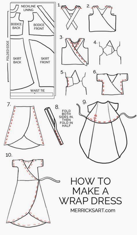 Wrap dresses are such a classic style, but are also so huge this season. Learn how to make your own wrap dress with this simple sewing tutorial! Tips Menjahit, Hantverk Diy, Diy Sy, Dress Sewing Tutorials, Simple Sewing, Sew Ins, Costura Diy, Beginner Sewing Projects Easy, Lose Pounds