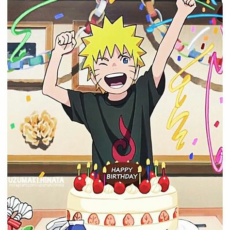 Naruto Birthday Wallpaper, Naruto Uzumaki Birthday, Naruto Birthday Party, Sasuke Birthday, Happy Birthday Naruto, Naruto Birthday, Anime Birthday, Happy Birthday Art, Birthday Wallpaper