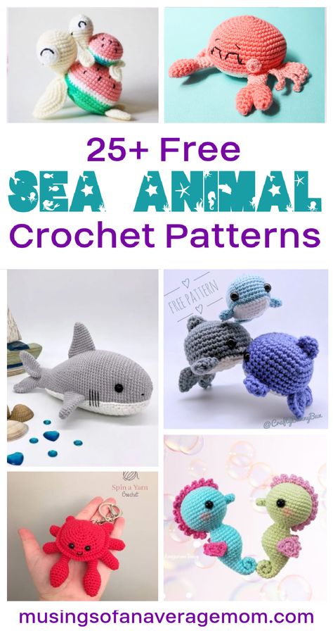 Fish Crochet Pattern Free, Sea Animal Crochet, Crochet Ocean Animals, Crochet Starfish, Crochet Fish Patterns, Crochet Sea Creatures, Crochet Stuffies, Crochet Shark, Octopus Crochet Pattern