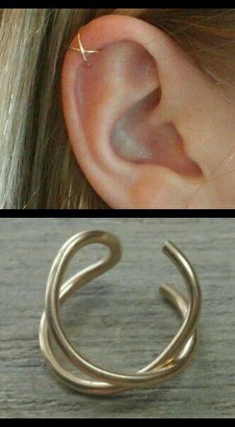 Diy Ear Jewelry, Ear Cuff Making, How To Make Fake Earrings Diy Ear Cuffs, Homemade Ear Cuffs, Fake Earings Piercings Diy, Handmade Wire Earcuff, Wire Ring Crafts, Wire Fake Piercing, Cool Face Jewelry