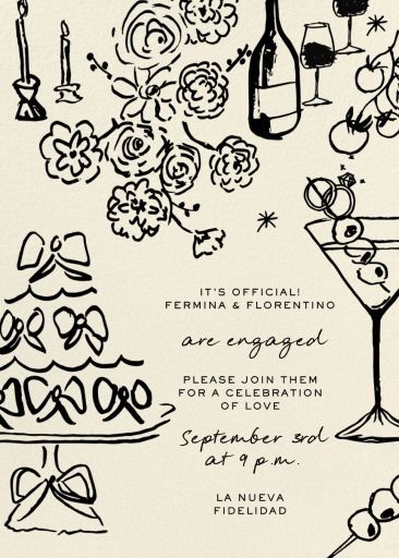 Engagement Party Evite, Truly Engaging Invitations, Speakeasy Engagement Party, Engagement Party Neutral Colors, Engagement Party Valentine Theme, Nyc Engagement Party, Moody Engagement Party, Engagement Party Invite Ideas, October Engagement Party