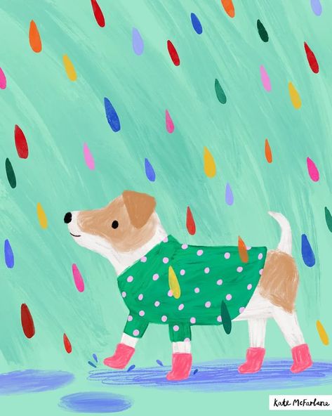 Kate McFarlane on Instagram: “April showers🌈💧☔️🌦 #springshowers #splashingaround #kidsillustration #childrensillustration #raindrops #aprilshowers #springfun”