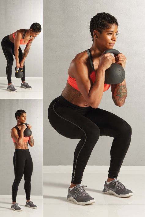 Kettlebell Squat, Body Stretches Flexibility, Deadlift Form, Women Fitness Photography, Massy Arias, Oxygen Magazine, Stiff Leg Deadlift, Gym Photoshoot, Kettlebell Cardio