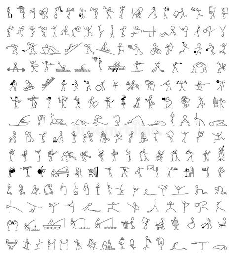 Stick Figure Tattoo, Scenes Illustration, Yoga Stick Figures, Stick Men Drawings, Stick Drawings, Sketching Tips, Miniature Scenes, Stick Figure Drawing, Cute Miniature