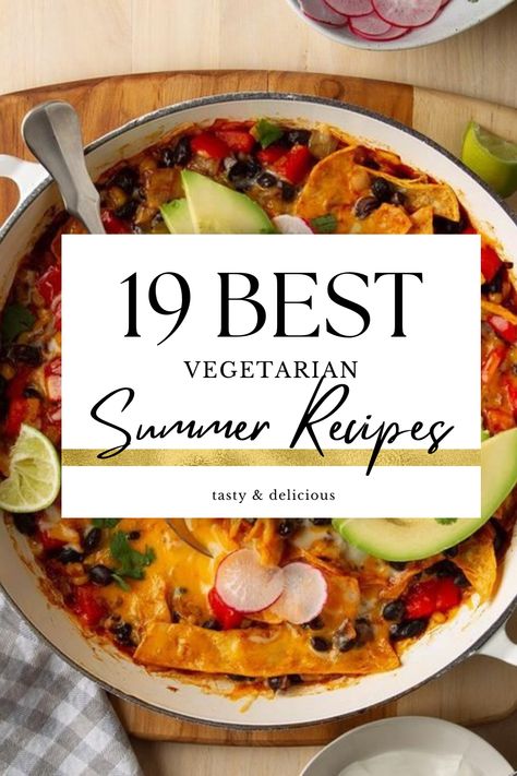 Dinner Idea Vegetarian, Meatless Main Dishes Healthy, Vegetarian Dinner Inspiration, September Vegetarian Meals, Vegetarian Meal For A Crowd, Summer Crockpot Meals Vegetarian, Late Summer Vegetarian Recipes, Summer Vegitaren Recipes Dinner, Vegetarian Dinner Salad