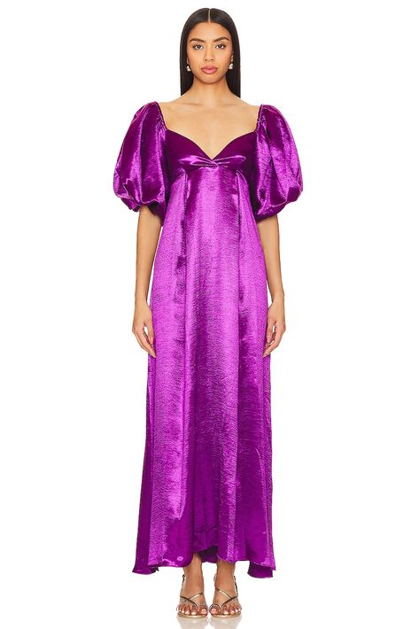 CAROLINE CONSTAS Enya Gown from REVOLVEclothing #REVOLVEme Flowy Gown, Venus Fashion, Caroline Constas, Black Tie Wedding Guests, Purple Bridesmaid Dresses, Satin Gown, Black Tie Wedding, Revolve Clothing, Feminine Dress