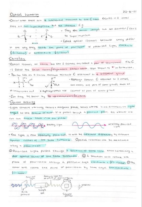 Chemistry, A Level Chemistry, Mirror Image, Bullet Journal, Quick Saves