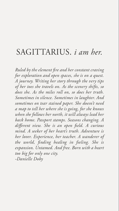 Sagittarius I Am Her, Sagittarius Poem, Danielle Doby, Sagittarius Wallpaper, Sagittarius Art, Zodiac Sagittarius Facts, I Am Her, Sagittarius Traits, Sagittarius Quotes