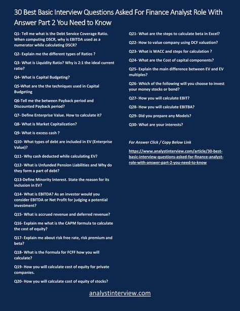 Looking to ace your finance analyst interview? Look no further! Part 2 of our essential interview questions and answers covers all the bases, from discussing your financial analysis experience to highlighting your teamwork skills. With these expertly crafted responses, you'll be ready to impress any interviewer. Don't miss out on this valuable resource – check it out now! Finance Analyst, Teamwork Skills, What Is Marketing, Finance Career, Financial Modeling, Financial Analyst, Interview Questions And Answers, Essential Questions, Financial Analysis