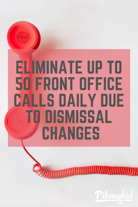 PikMyKid can help your front office staff save over an hour a day due to phone calls regarding dismissal changes. Elementary Secretary, School Front Office, School Secretary Office, Elementary School Office, School Secretary, School Safety, School Daze, Office Staff, Front Office