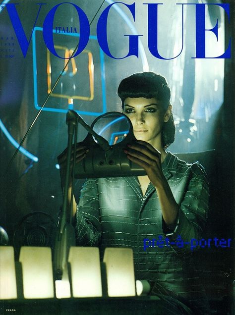 Eugenia Silva by Steven Meisel Vogue Italia March 1998 Best Vogue Covers, Steve Meisel, Blade Runner Fashion, Cover Vogue, Franca Sozzani, Italian Vogue, Vogue Portugal, Denis Villeneuve, Vogue Magazine Covers