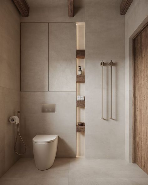 Minimalist Toilet Design, Small Wc, Japanese House Interior, Wabi Sabi Bathroom, Minimalist Toilets, Hotel Bathroom Design, Japandi Bathroom, Neutral Interior Design, Japanese Bathroom