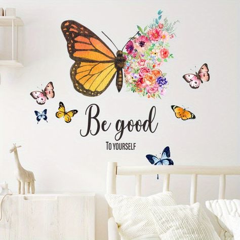 Faster shipping. Better service Gold Floor, Nursery Art Decor, Floor Edging, Blue Butterflies, Removable Wall Stickers, Flower Wall Stickers, Wall Stickers Bedroom, Sticker Wall, Adhesive Tiles