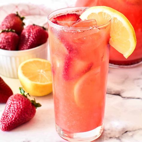 Meyer Lemonade Recipe, Passionfruit Lemonade, The Best Lemonade, Fresh Strawberry Lemonade, How To Store Strawberries, Lemon Tree Dwelling, Homemade Strawberry Lemonade, Strawberry Lemonade Recipe, Sparkling Lemonade