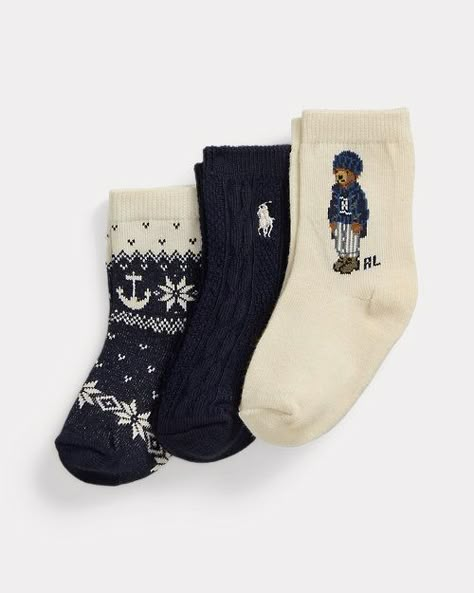 Ralph Lauren Polo Bear Socks, Ralph Lauren Baby Boy, Baby Ralph Lauren, Baby Boy Ralph Lauren, Bear Socks, Boys Socks, Baby Boy Accessories, Animal Print Shoes, Polo Bear