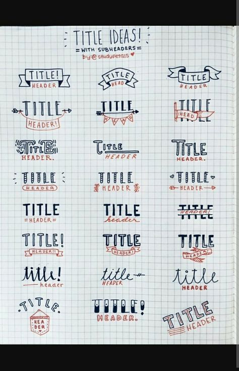 Long Title Ideas, Bullet Journal Headers, Bullet Journal Banner, Bullet Journal Notes, Bulletin Journal Ideas, Bullet Journal Paper, Hand Lettering Alphabet, Bullet Journal Diy, Bullet Journal Notebook