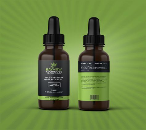 Entry #10 by becretive for Create a label for CBD oil | Freelancer Branding Design Ideas, Cbd Packaging, Cbd Dog Treats, Packaging Design Ideas, Salve Recipes, Cbd Oil Benefits, Bath Bomb Recipes, Oils For Dogs, Private Jets